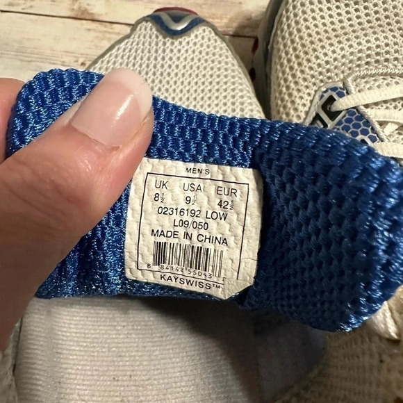 K-Swiss Men's Running Sneakers Size 9.5 White Blue Red - Picture 7 of 8